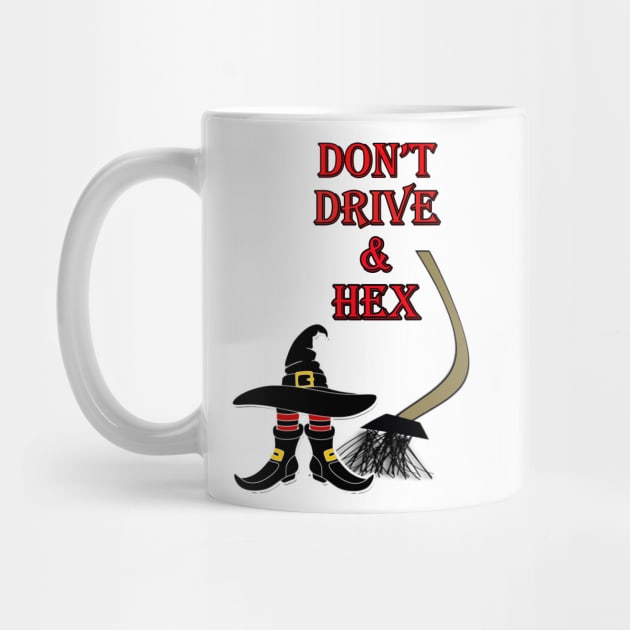 Funny Halloween Design Don’t Drive & Hex Witch and Broken Broom by tamdevo1